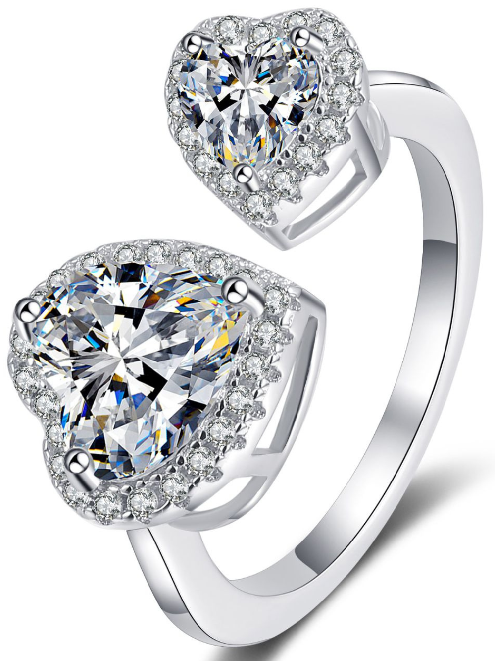 Solvivra Open Heartbeat Moissanite Ring