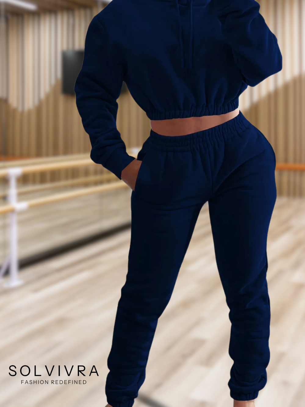 Solvivra Cropped Hooded Sweatshirt and Pants