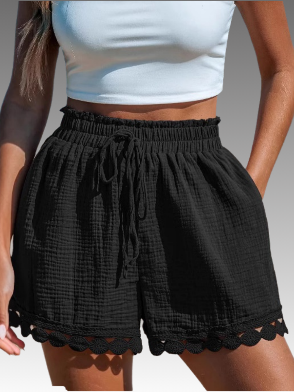 Solvivra Lush Loop Lace-up Shorts
