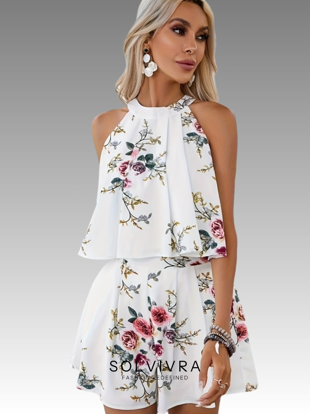Solvivra Wildflower Wrap Top and Shorts Set