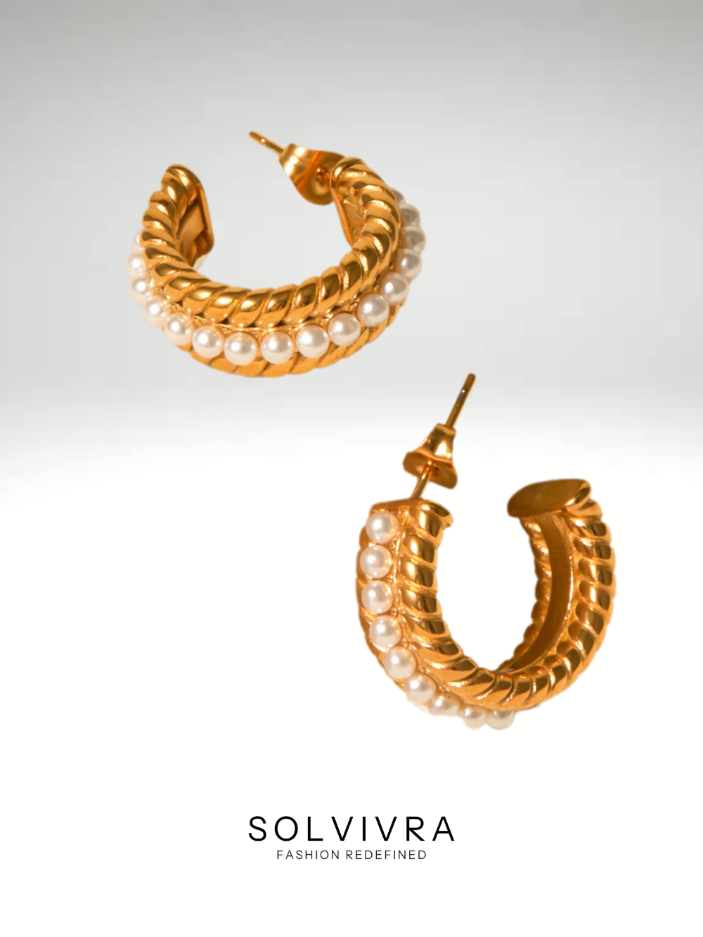 Solvivra Pearl Curve Earrings