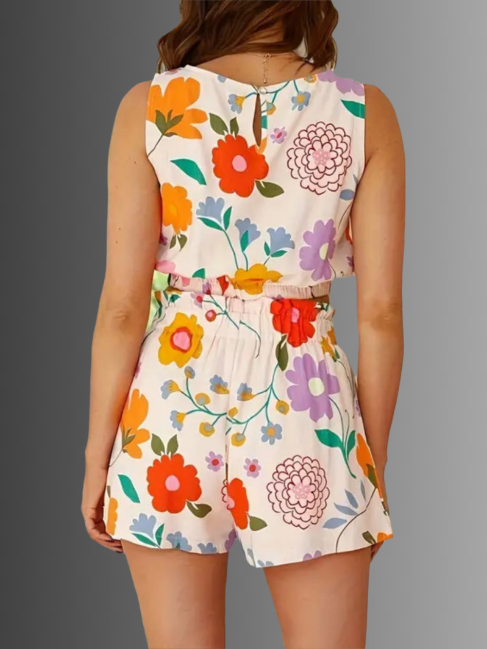 Solvivra Petal Whirl Midriff and Shorts Set