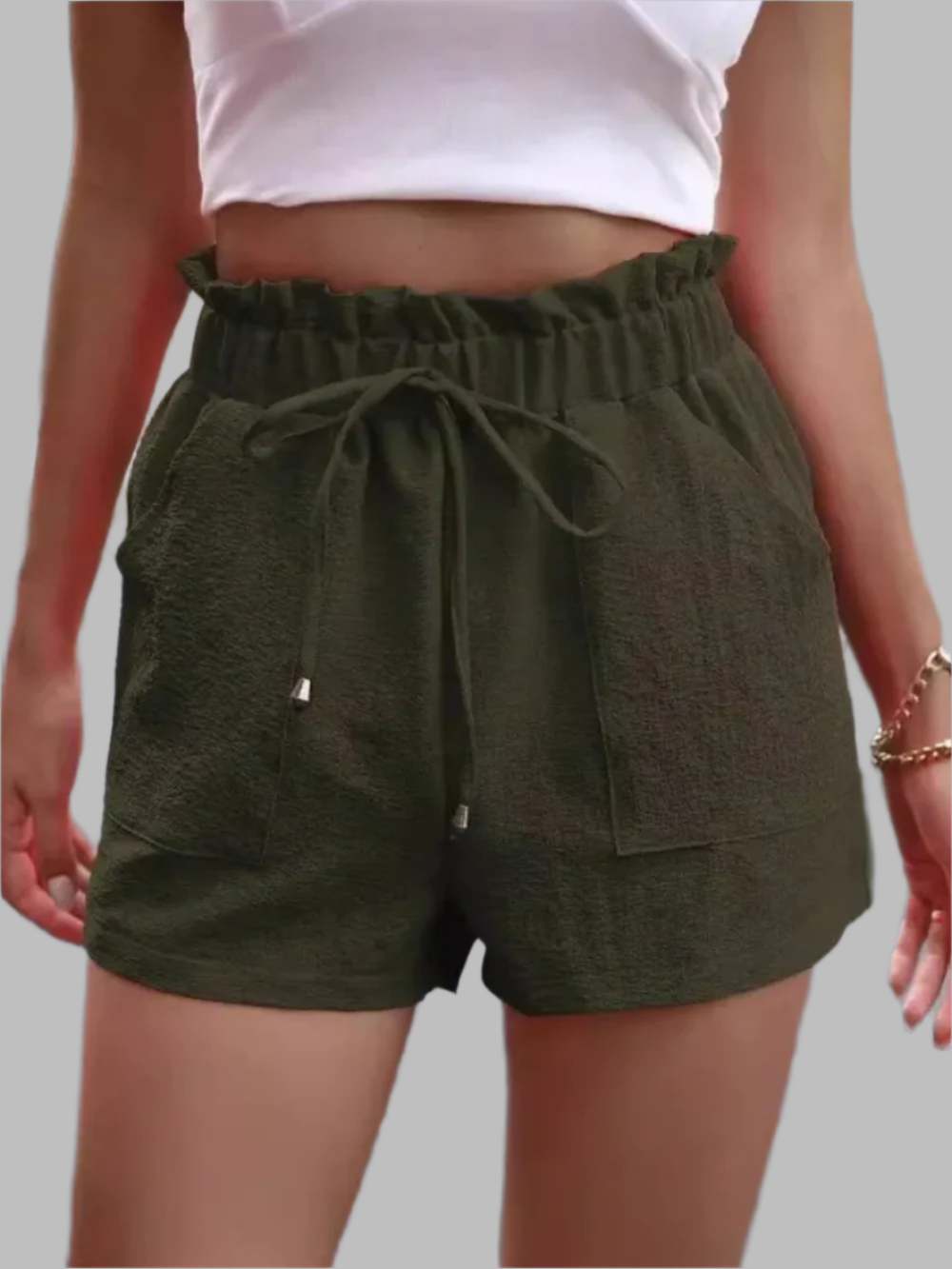 Solvivra Trendy Slant Pocket Shorts