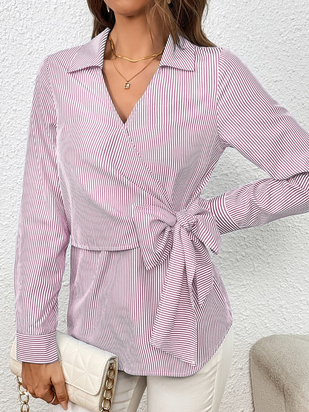 Solvivra Knotted Essence Striped Blouse