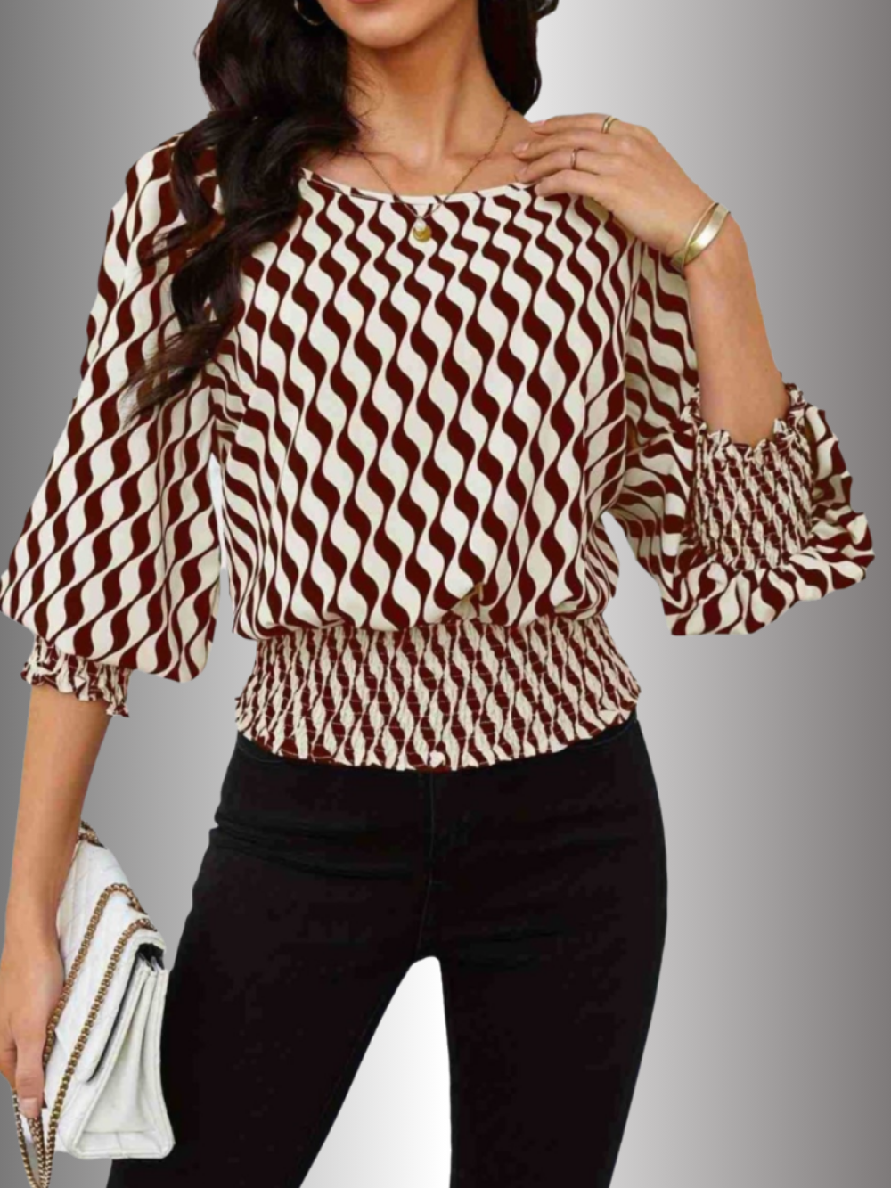 Solvivra Shape Play Smocked Waist Top