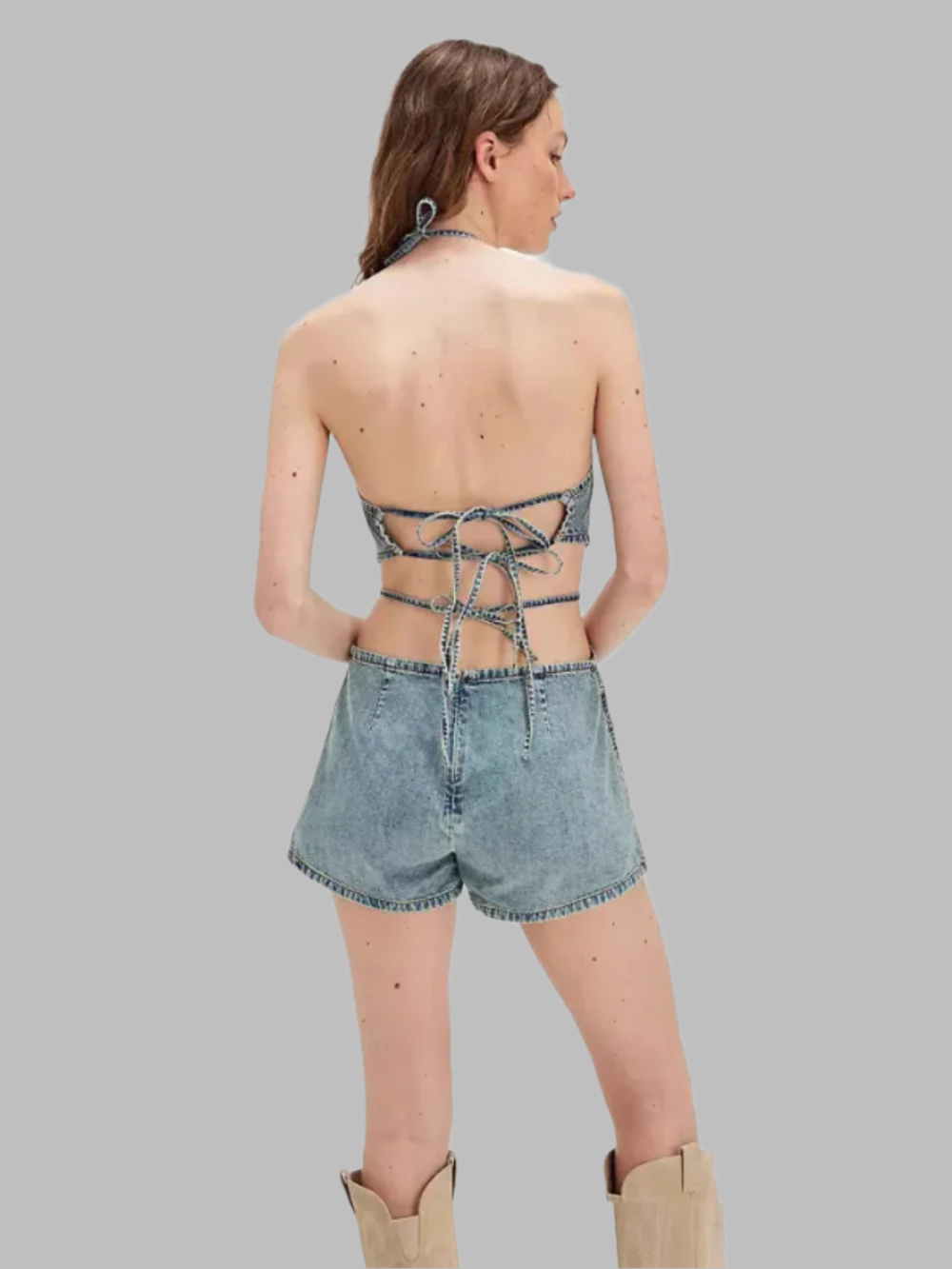 Solvivra Bold and Fit Denim Romper