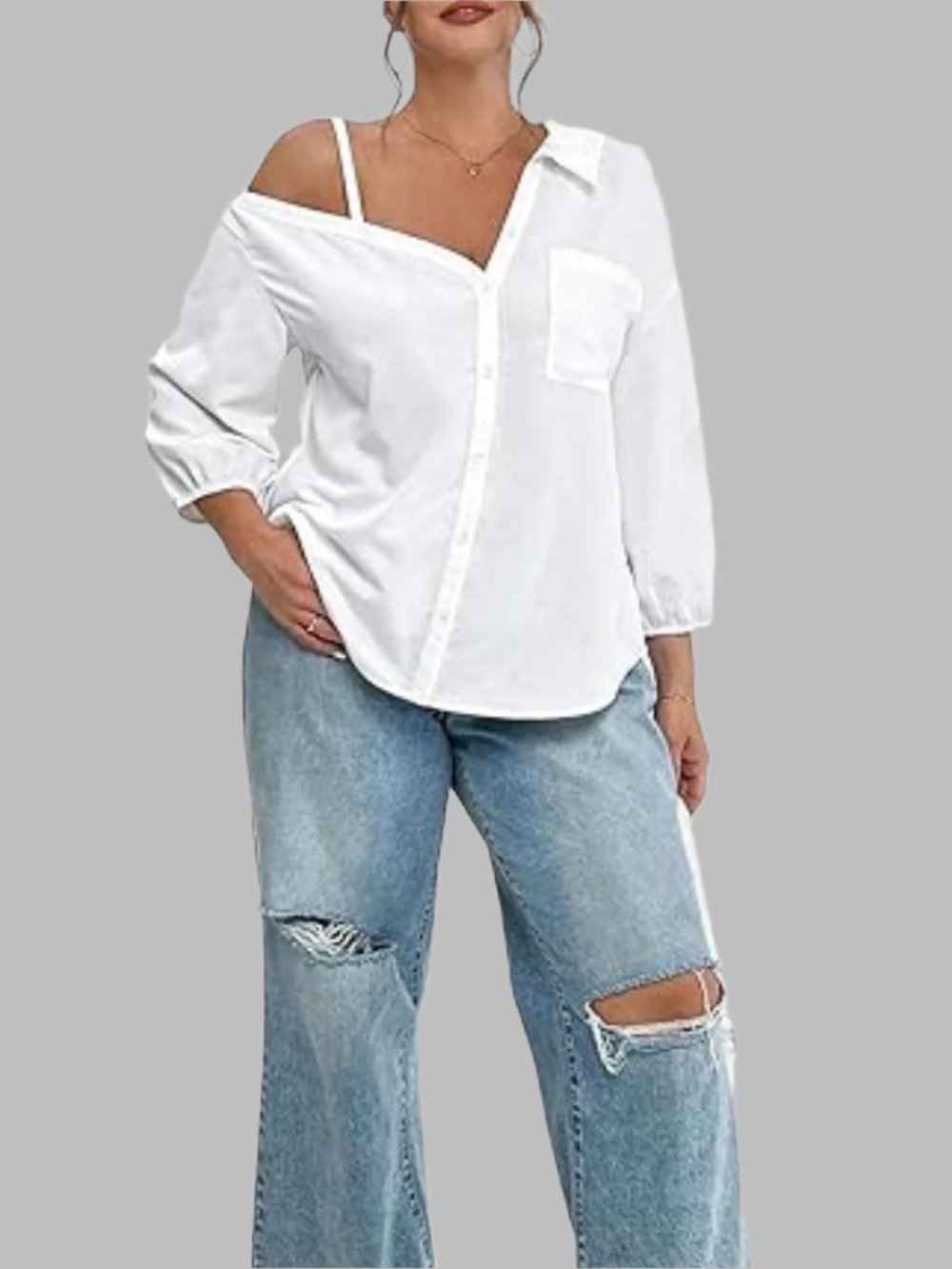 Solvivra Chill Edge Shoulder Blouse