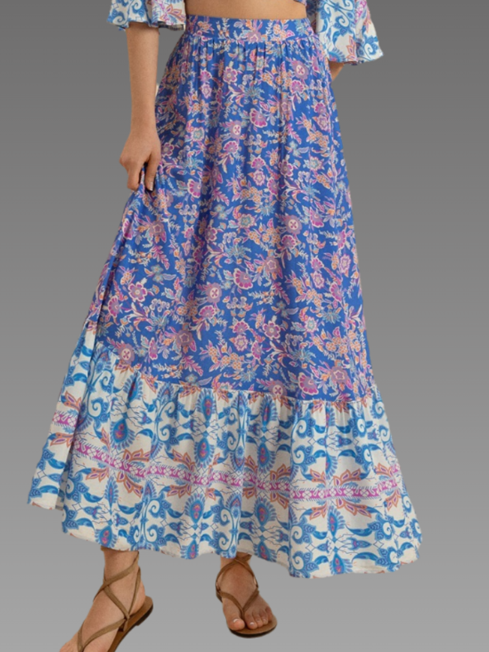 Solvivra Boho Bae Off Shoulder Top and Skirt Set