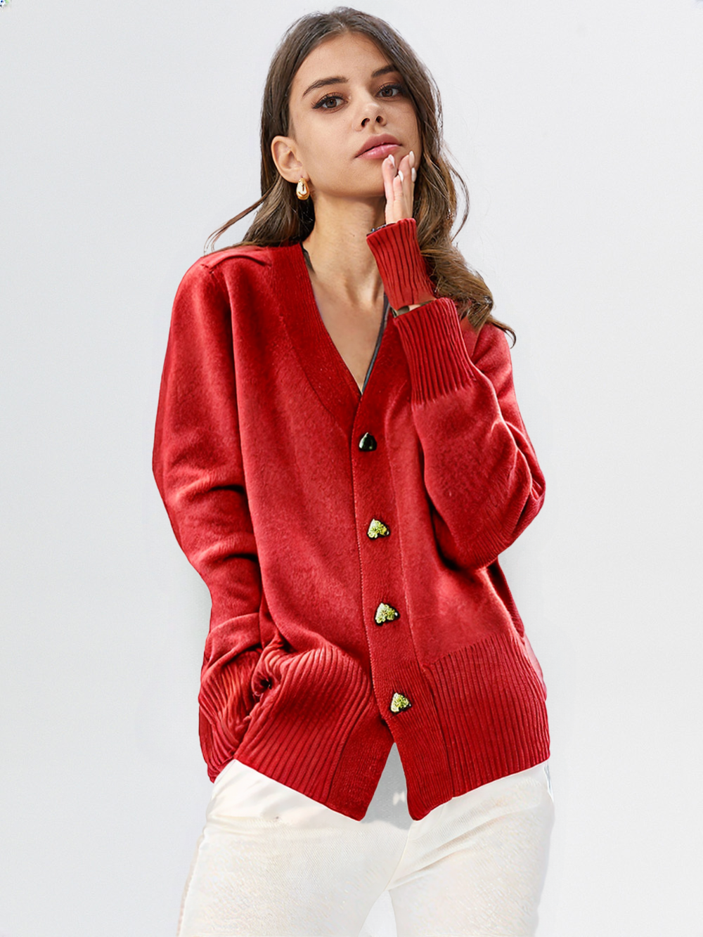 Solvivra LoveLoop Button Cardigan