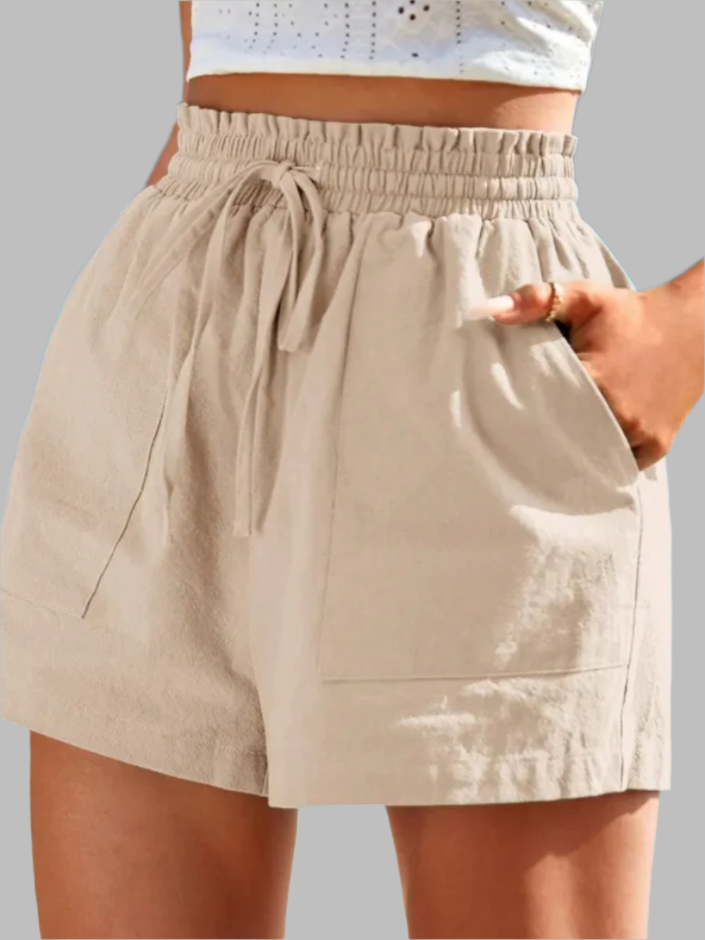 Solvivra Casual Drawstring Waist Shorts