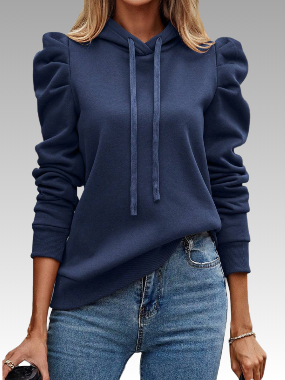 Solvivra Ruched Rhythm Long Sleeve Hoodie