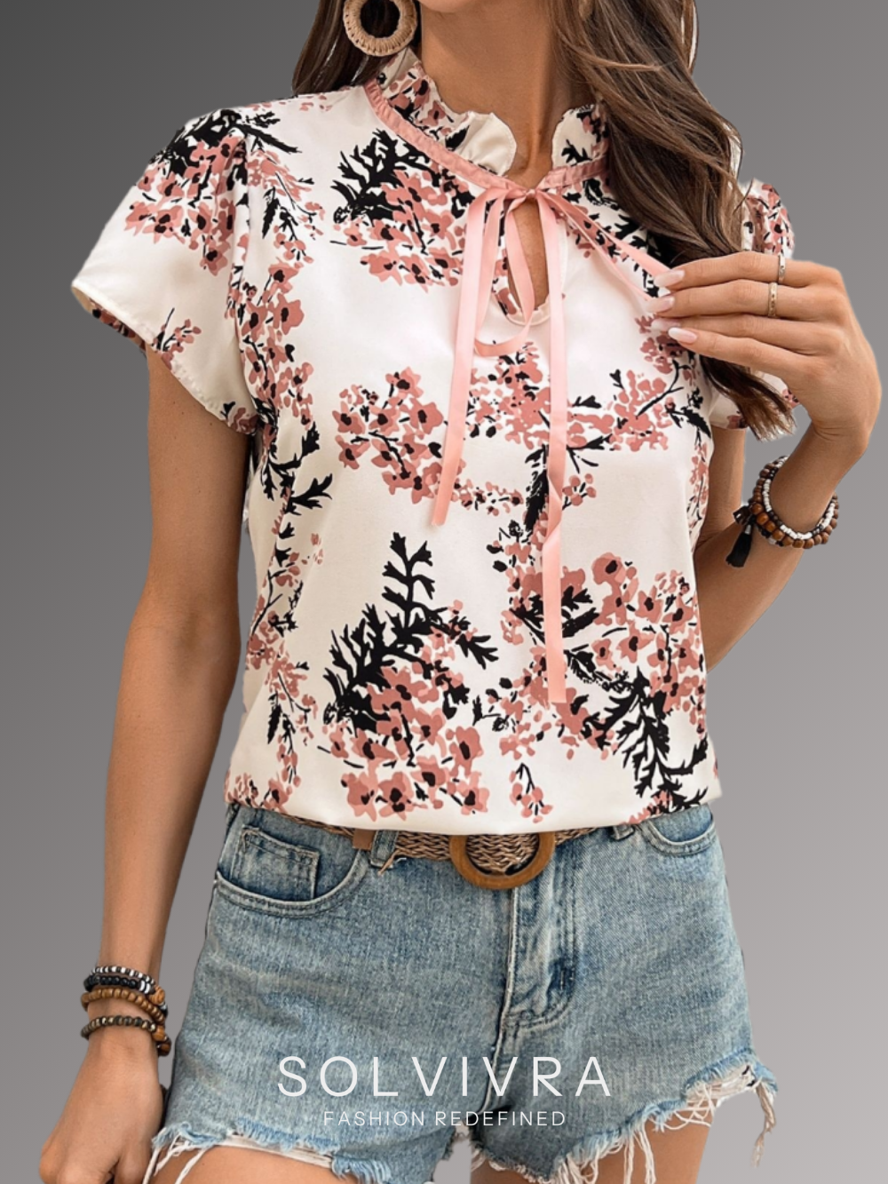 Solvivra Sweetly Tied Short Sleeve Top