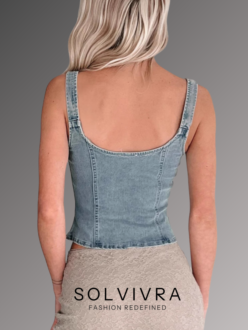 Solvivra Curve Command Denim Corset Top