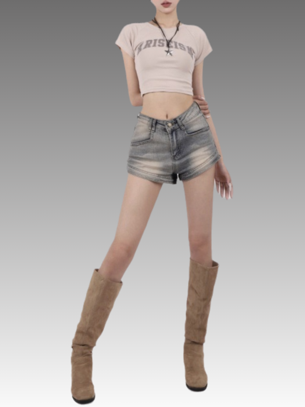 Solvivra Retro Reign Denim Shorts