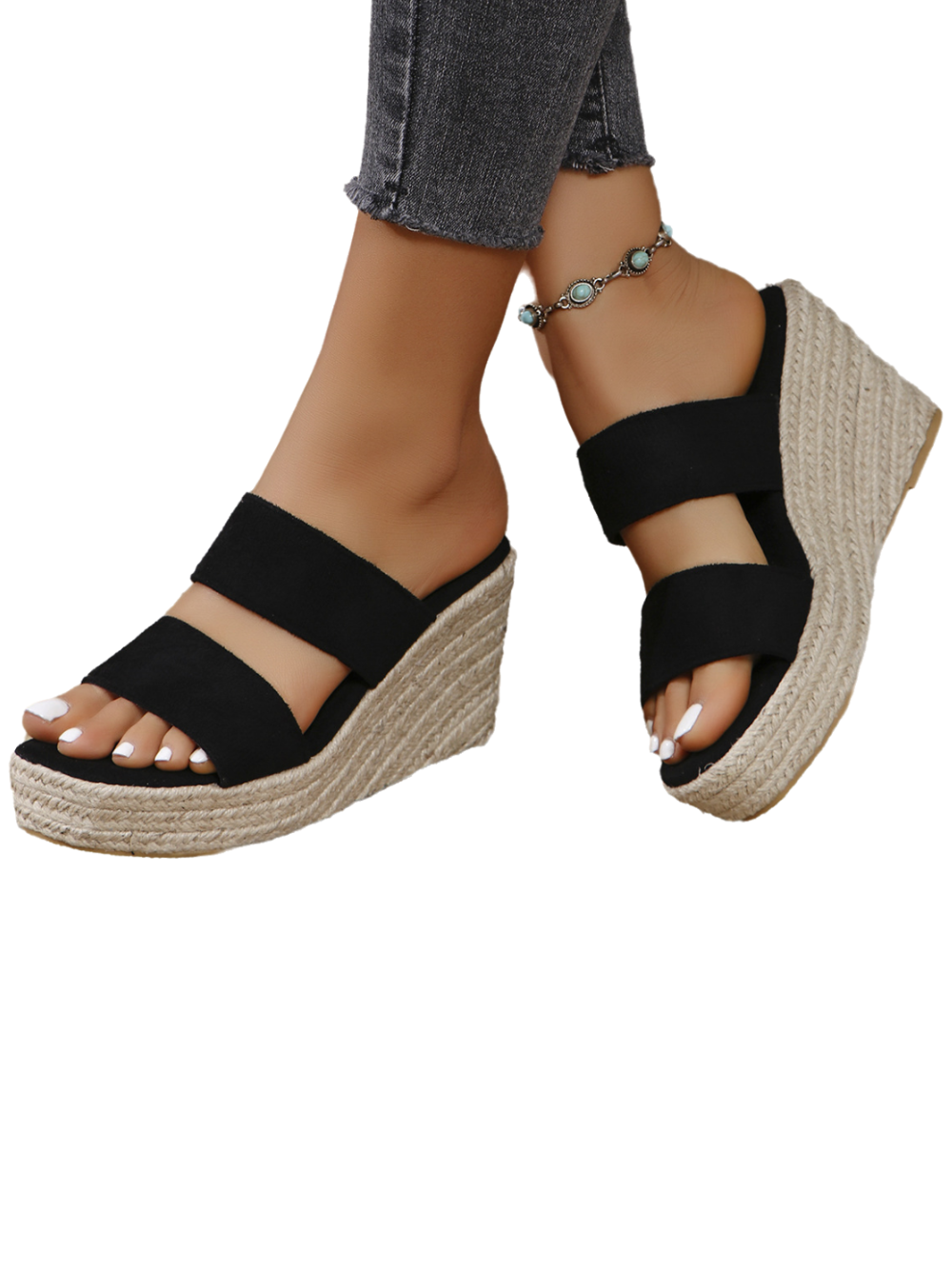 Solvivra Barely Bound Wedge Sandals