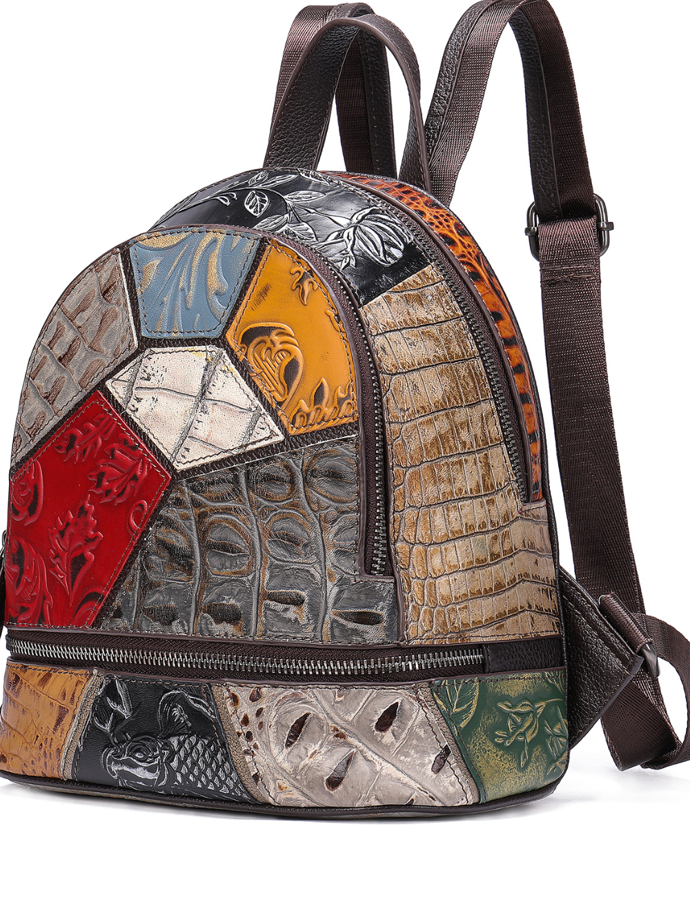Solvivra Rugged Patch Leather Backpack
