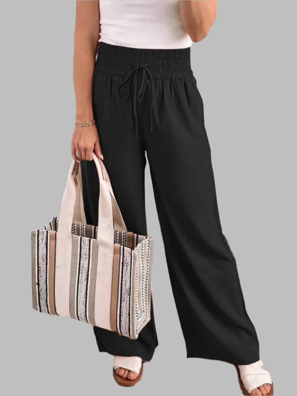 Solvivra City Sway Tie-Waist Trousers