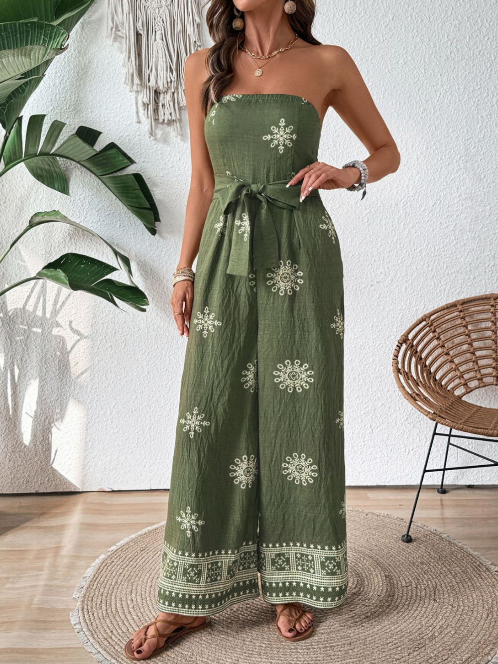 Solvivra Matcha Drape Jumpsuit