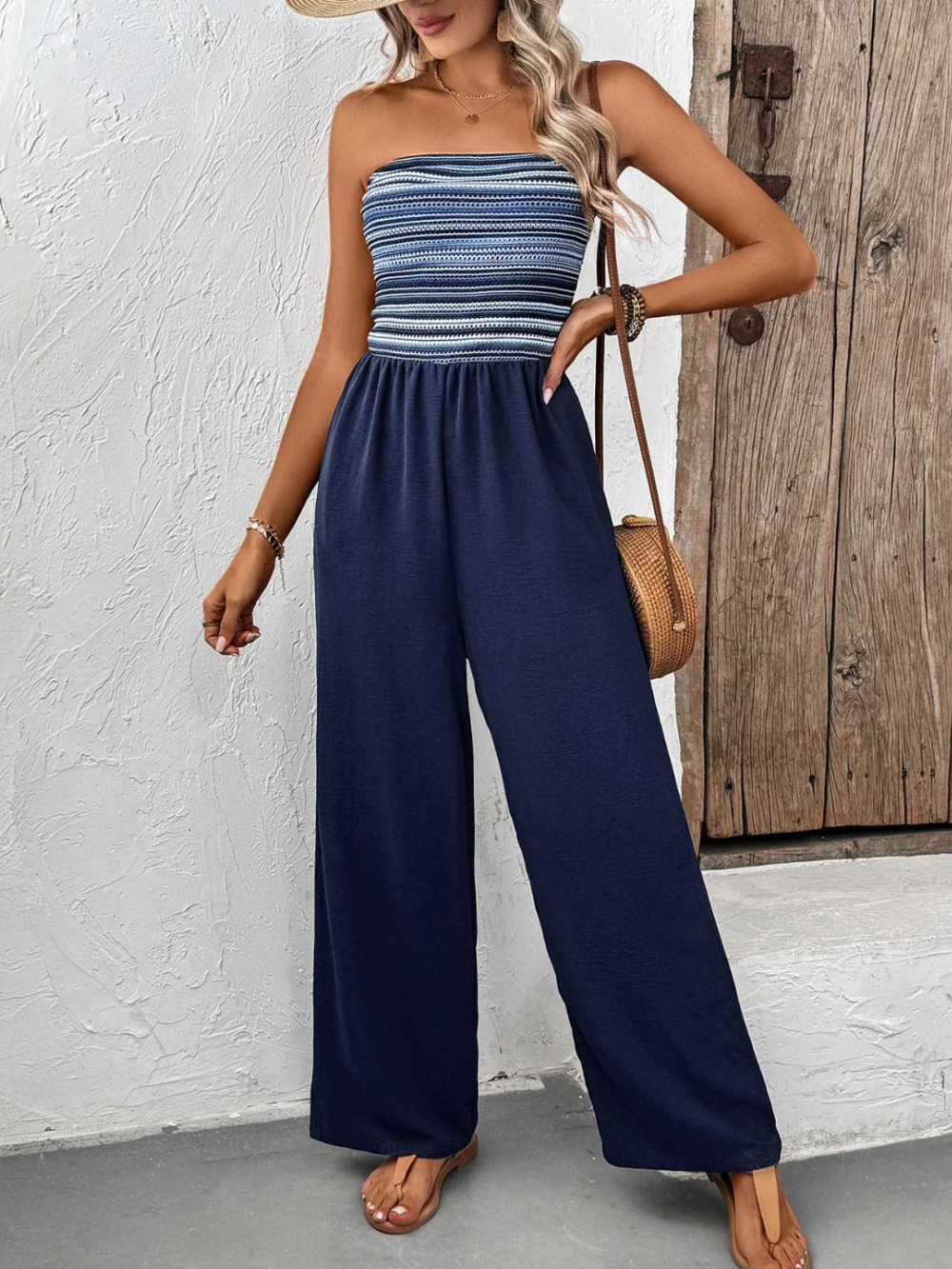 Solvivra Coastal Stripe Tube Jumpsuit