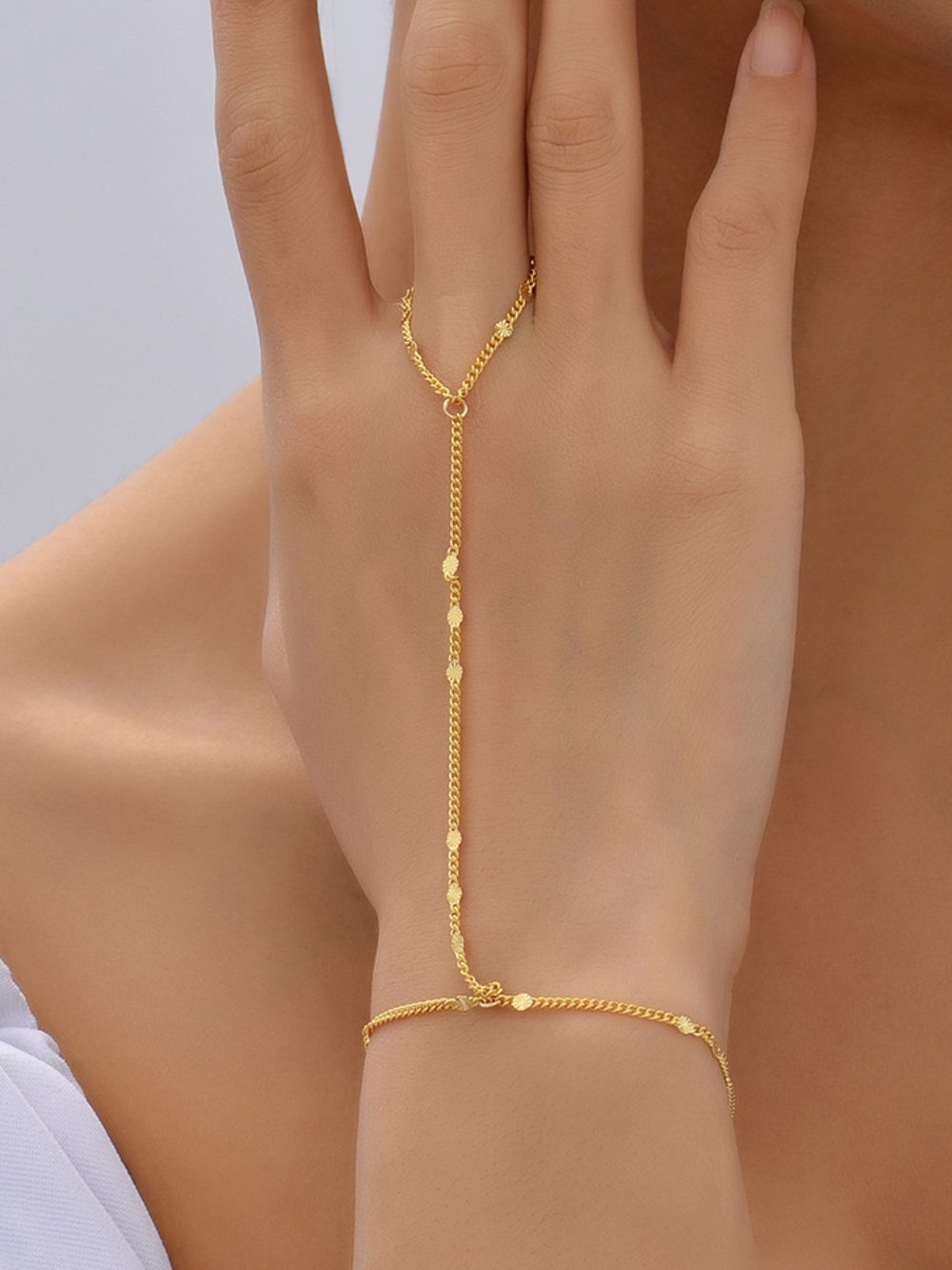 Solvivra Bead Lace Handchain Bracelet