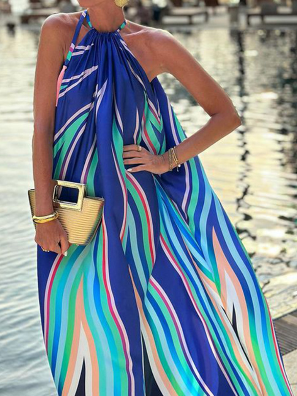 Solvivra Boho Breeze Halter Dress