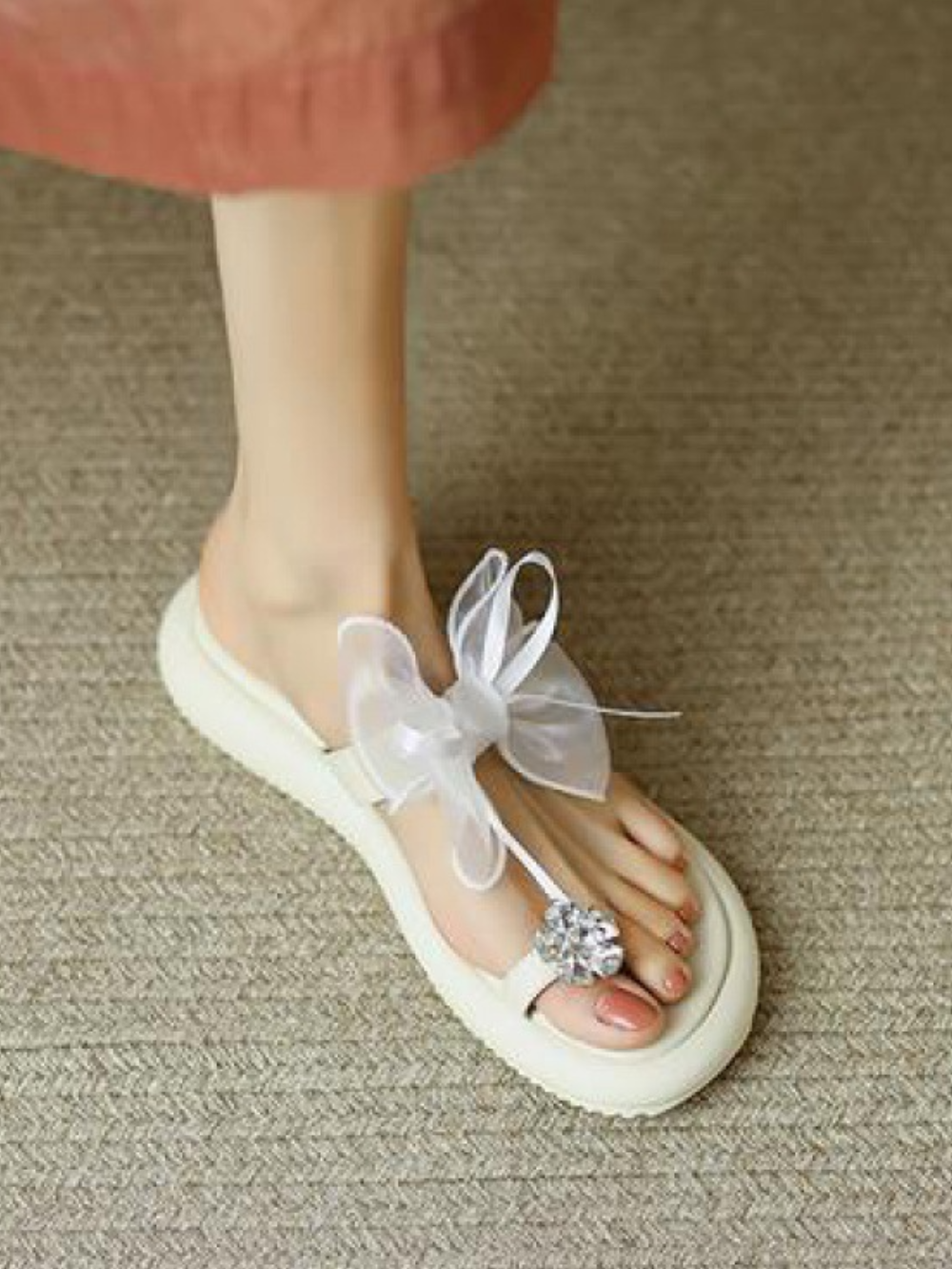 Solvivra Shine Lift Rhinestone Platform Slippers