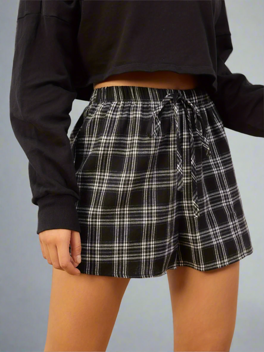 Solvivra CheckM8 High Waist Shorts