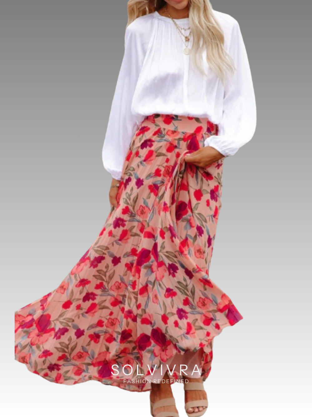 Solvivra Vivid Petals Maxi Skirt