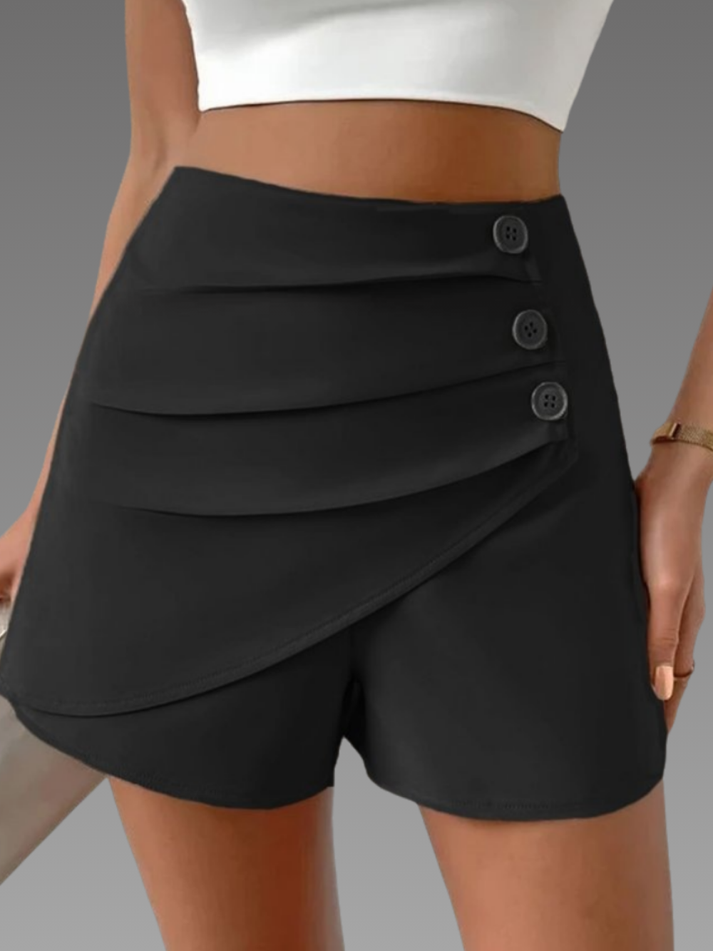 Solvivra Pleat Tease High Waist Shorts