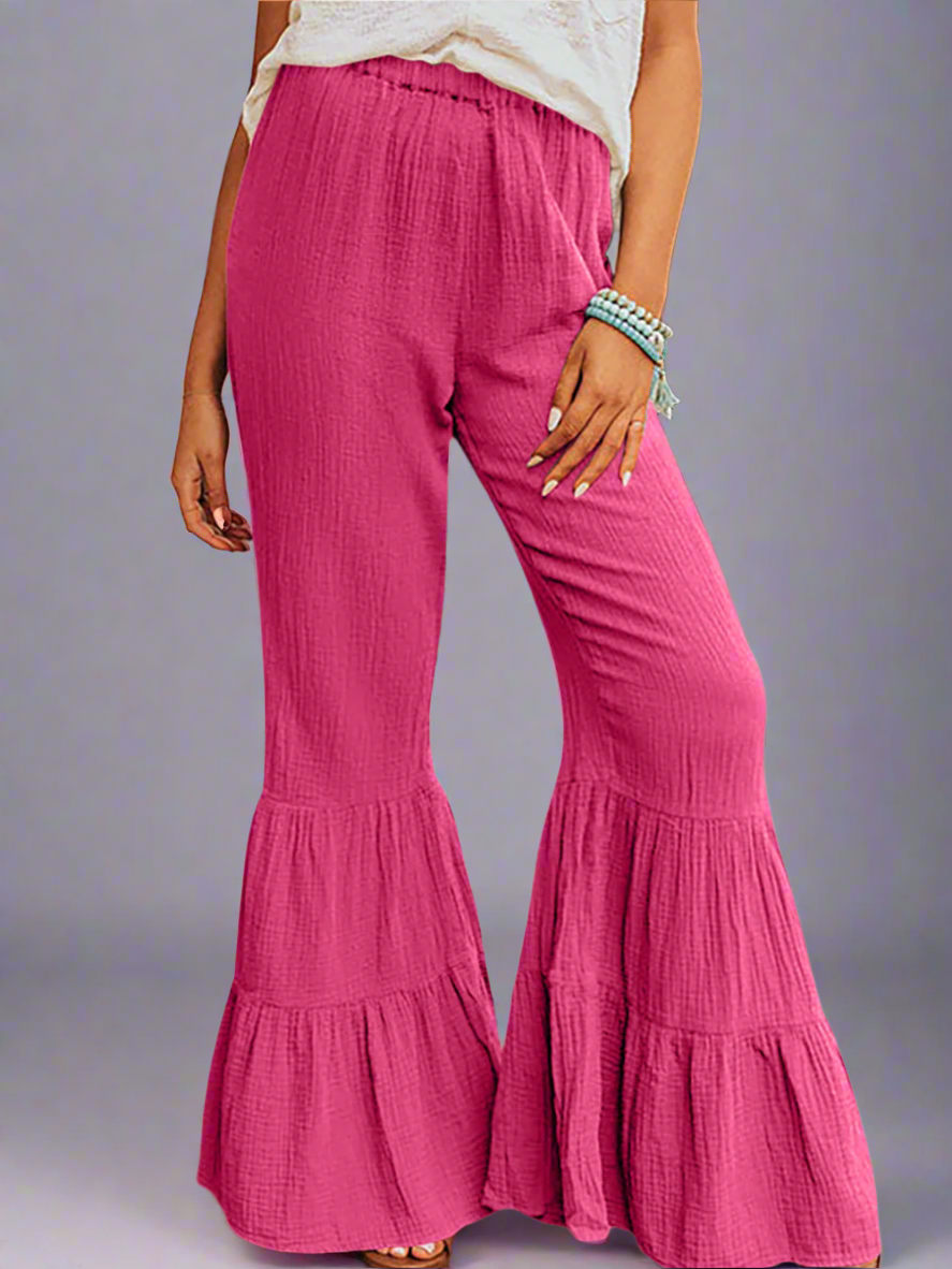 Solvivra Ruffle Rise High Waist Pants