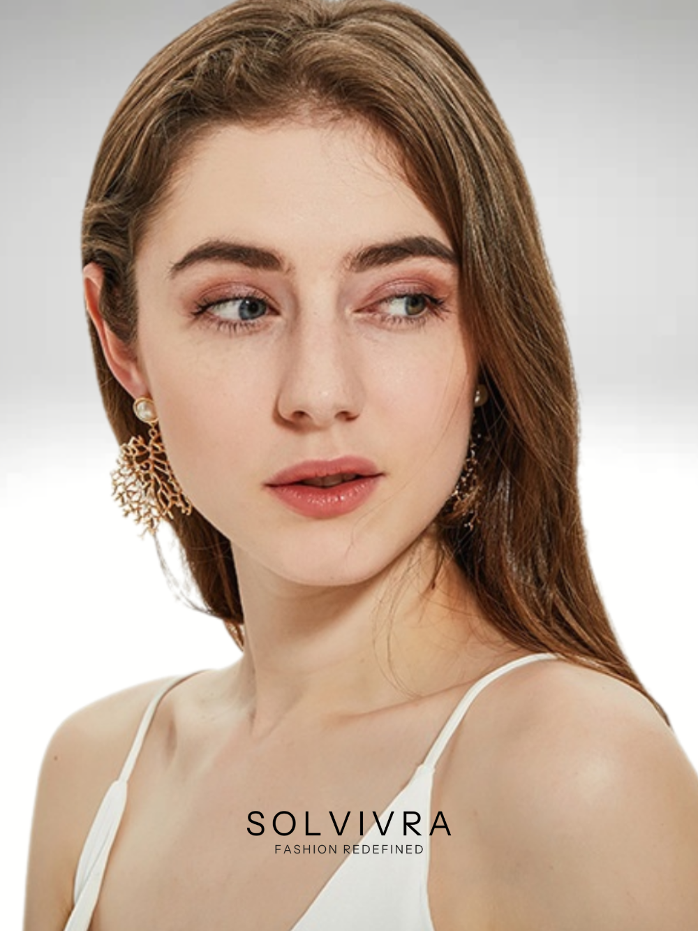 Solvivra Golden Coral Earrings