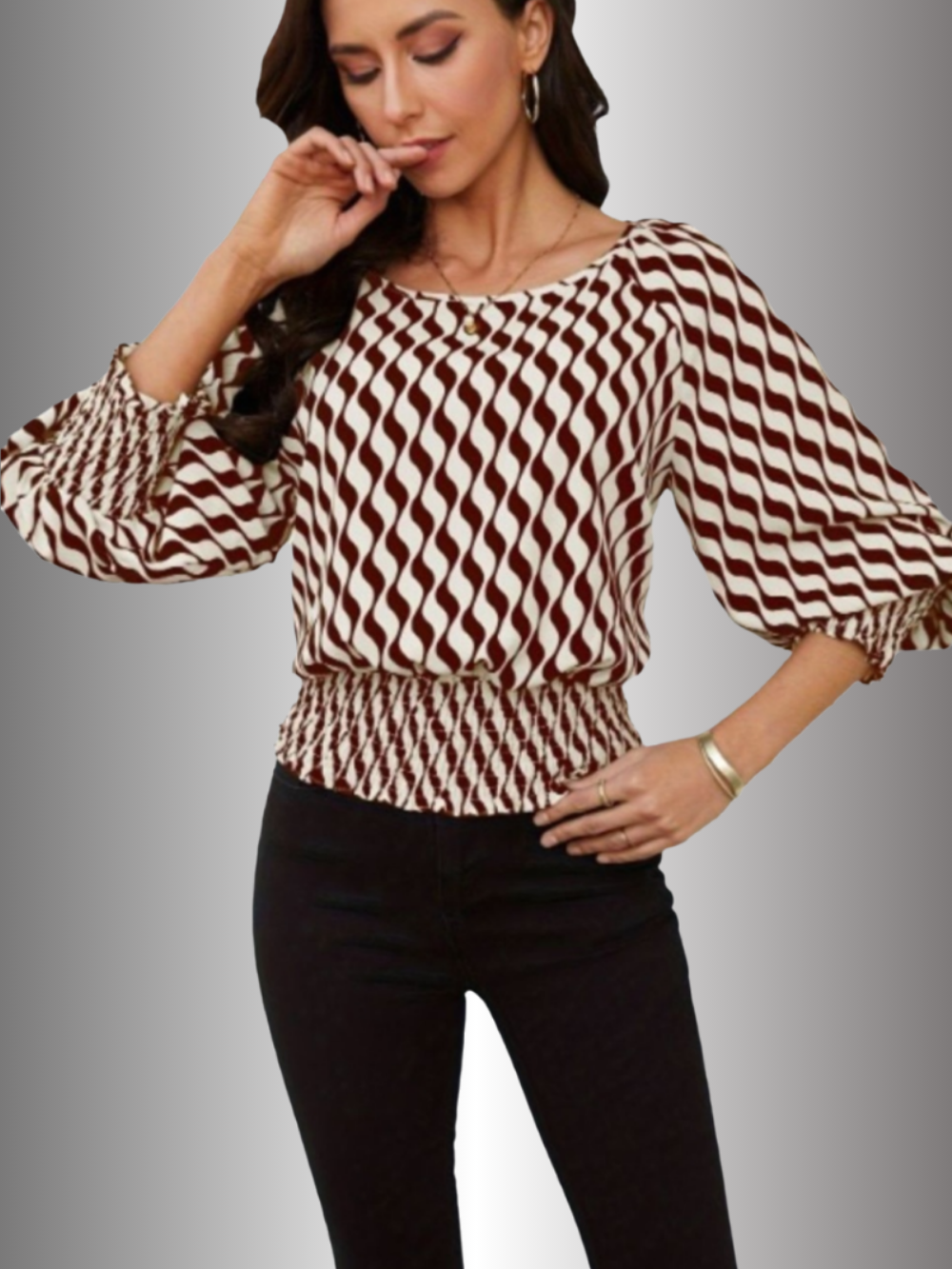 Solvivra Shape Play Smocked Waist Top