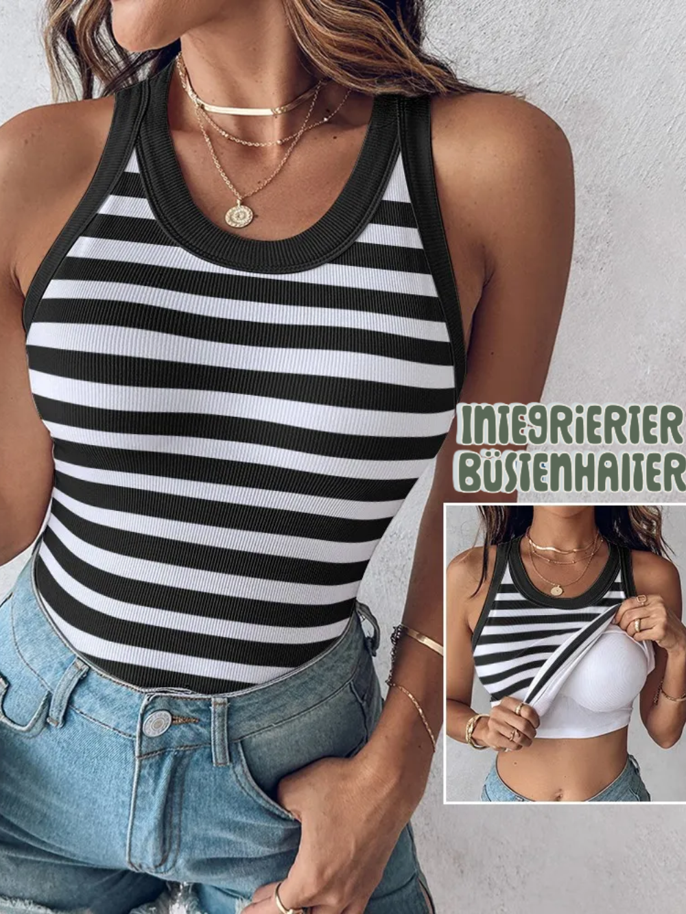 Solvivra Stripe & Chic Bralette Tank
