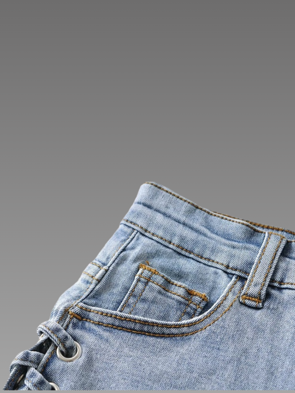 Solvivra Snatch Side Denim Shorts