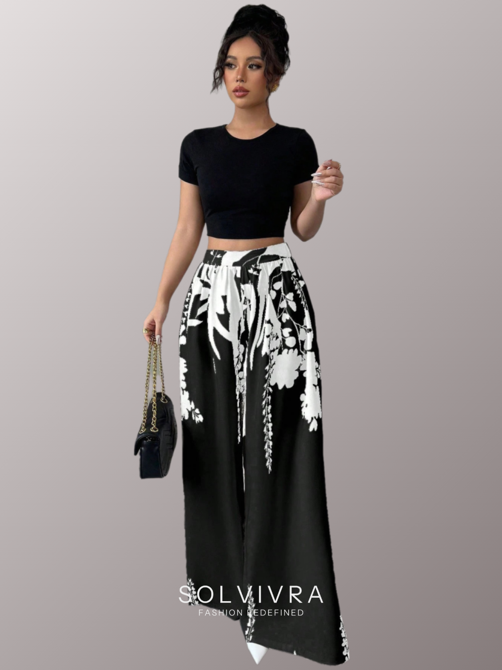 Solvivra Verdant Grace Wide Leg Pants