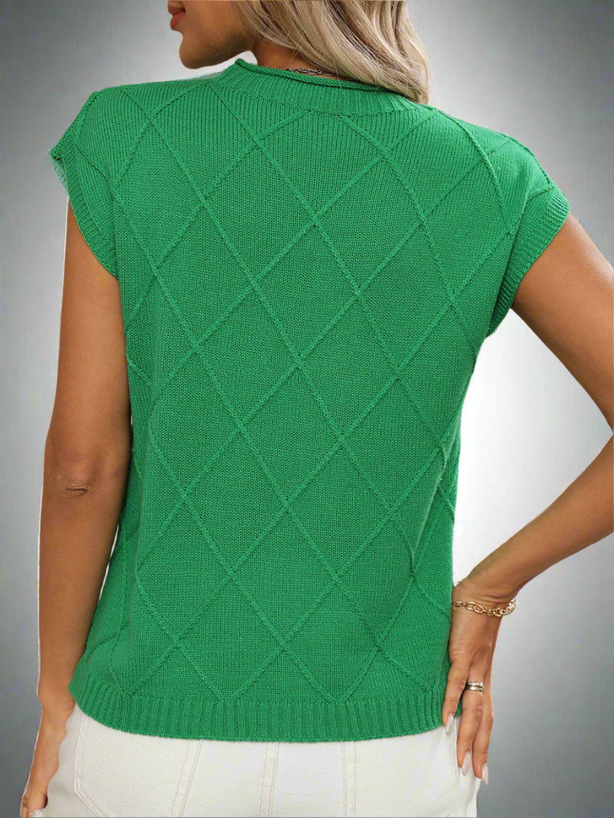 Solvivra Grid & Grace Knit Top