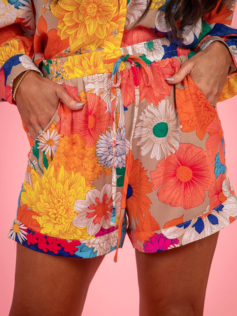 Solvivra Bloom Rush Set – Printed Button-Up Top & Shorts