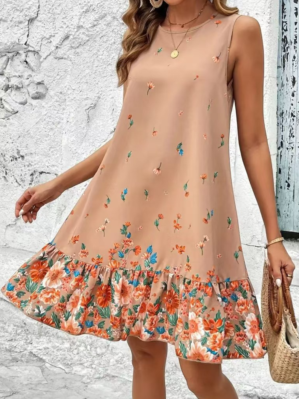 Solvivra Petal Drift Ruffle Dress