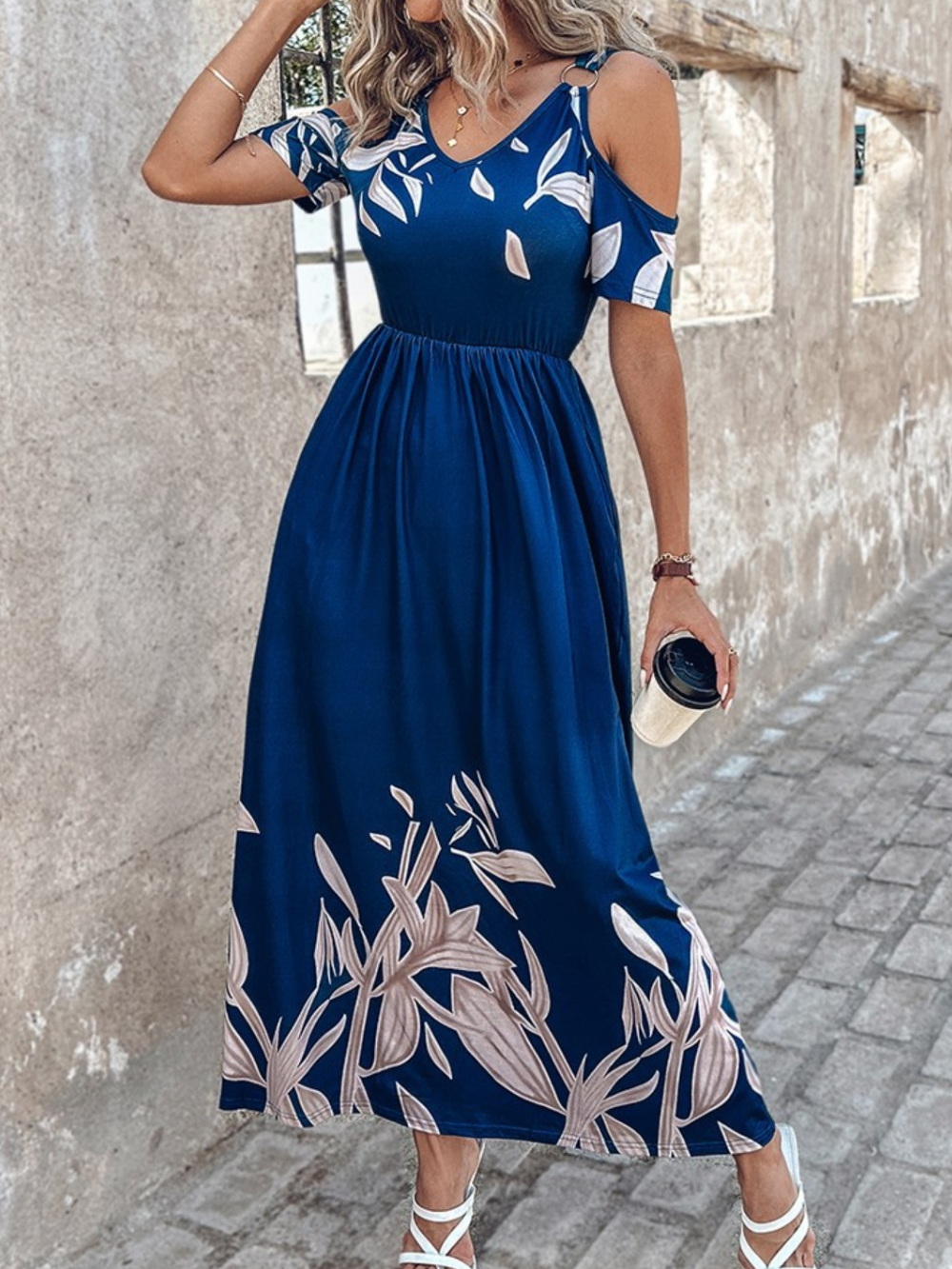 Solvivra Breeze Bloom Cold Shoulder Dress