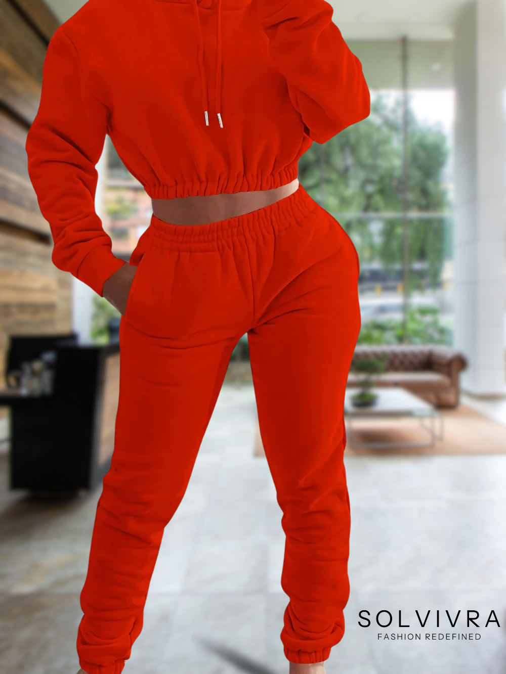 Solvivra Cropped Hooded Sweatshirt and Pants