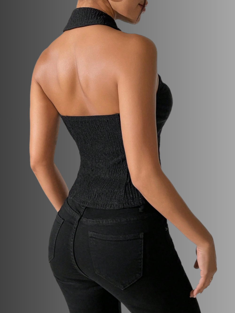 Solvivra Crinkle Crush Halter Top