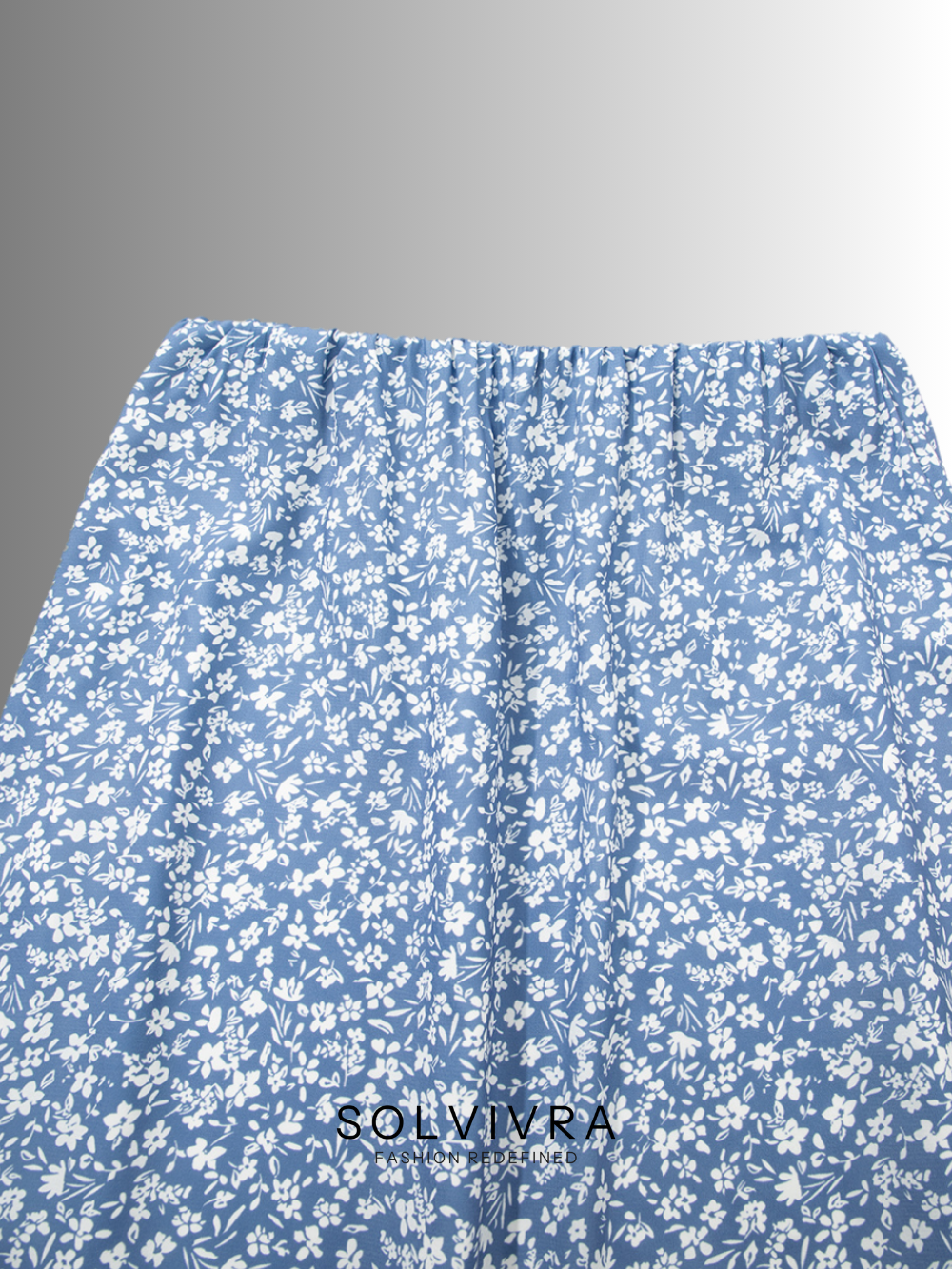 Solvivra Blue Oasis Side Split Long Skirt