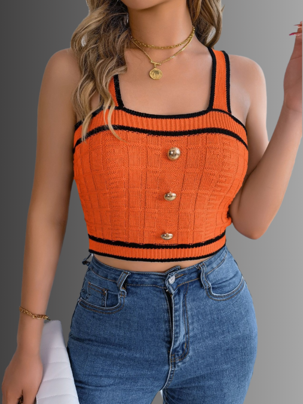 Solvivra Knit Happens Cropped Cami Top