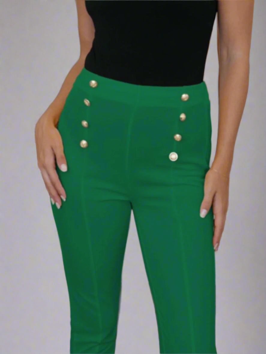 Solvivra Button Hour High Waist Skinny Pants