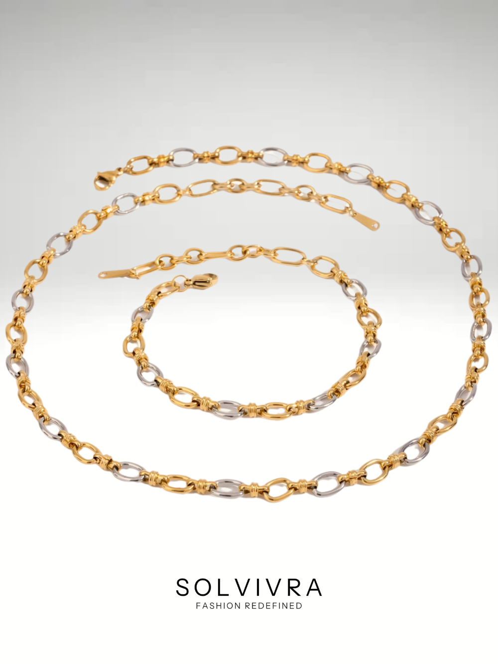 Solvivra Dual Glow Chain Bracelet and Necklace Set