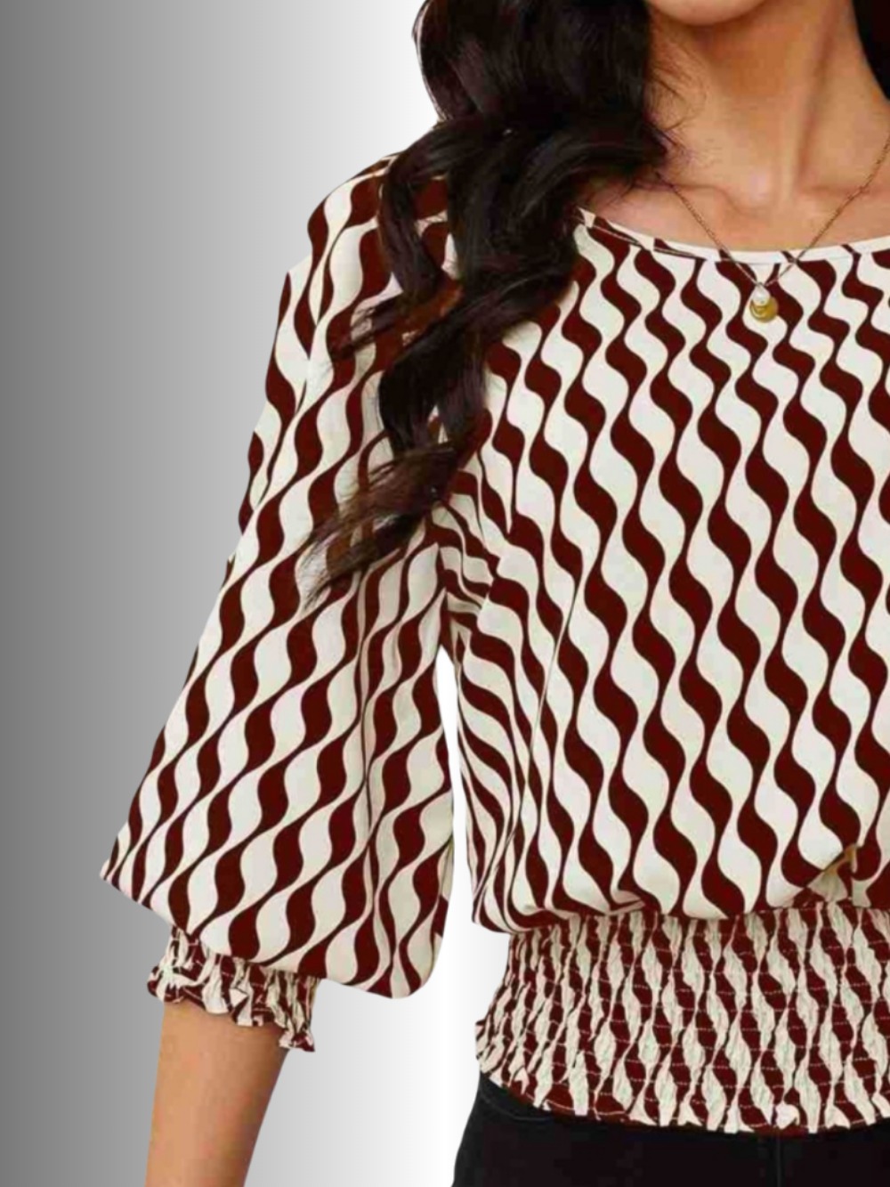 Solvivra Shape Play Smocked Waist Top