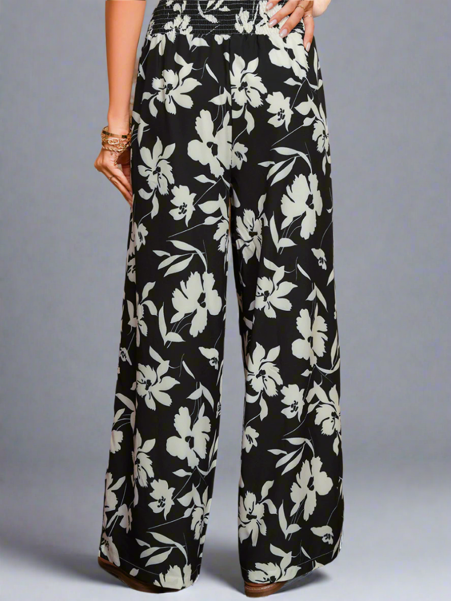 Solvivra Soft Bloom Smocked Waist Trousers