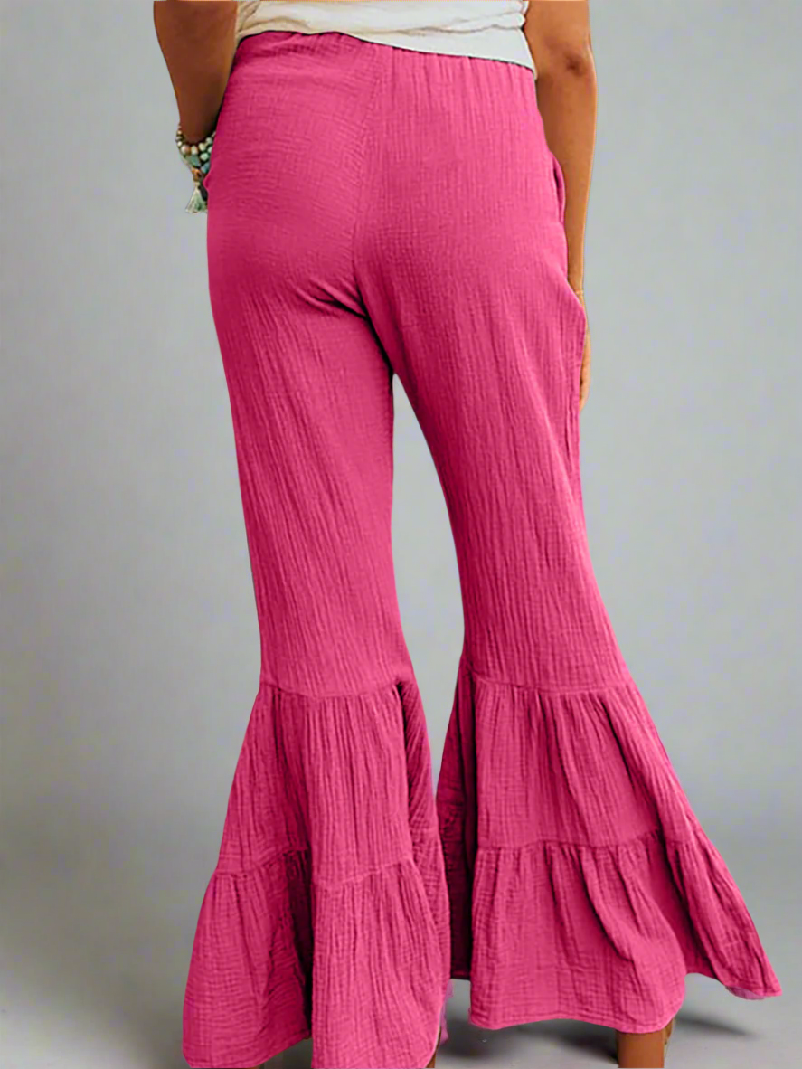 Solvivra Ruffle Rise High Waist Pants