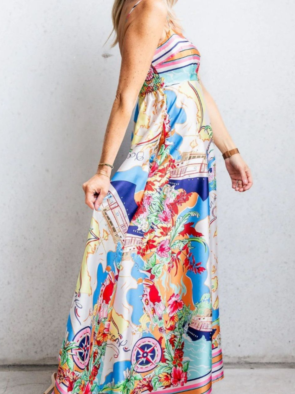 Solvivra Bloom Vista Smocked Maxi Dress