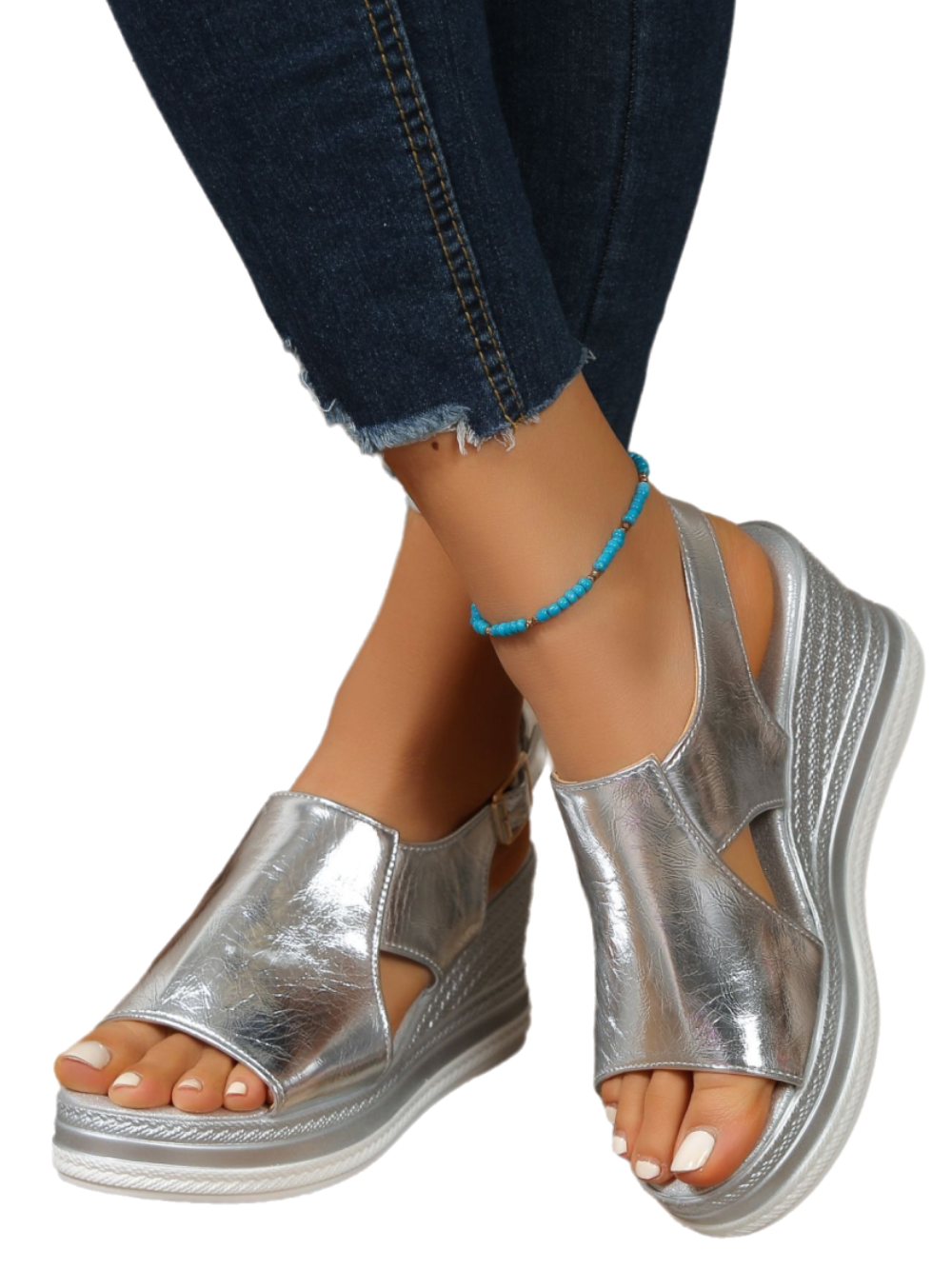 Solvivra Shimmer Rush Wedge Sandals